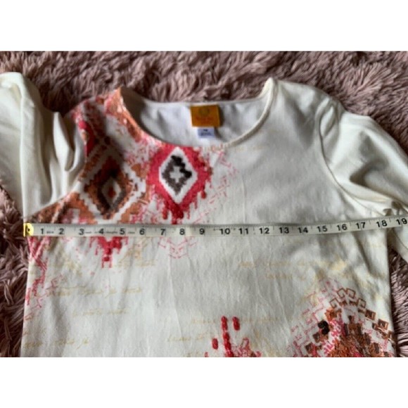 Ruby Road Knit Size Petite Medium Cream with Southwestern Look Design 3/4 Sleeve - Picture 6 of 10